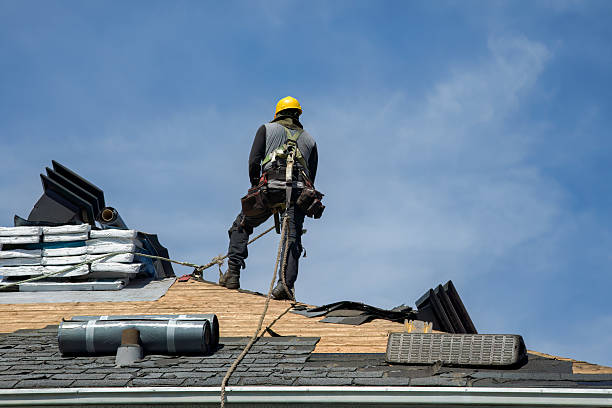 Professional Gutter Installation technician working in Marlborough, CT